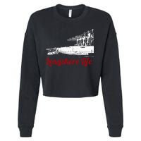 Longshore Life Ilwu Cranes Containers Utr Cropped Pullover Crew
