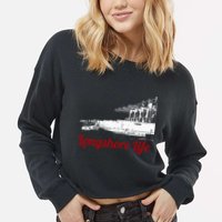 Longshore Life Ilwu Cranes Containers Utr Cropped Pullover Crew