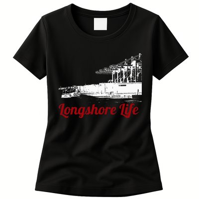 Longshore Life Ilwu Cranes Containers Utr Womens T-Shirt