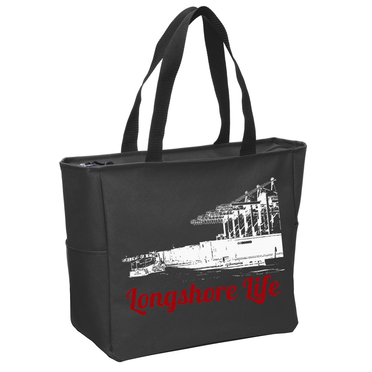 Longshore Life Ilwu Cranes Containers Utr Zip Tote Bag