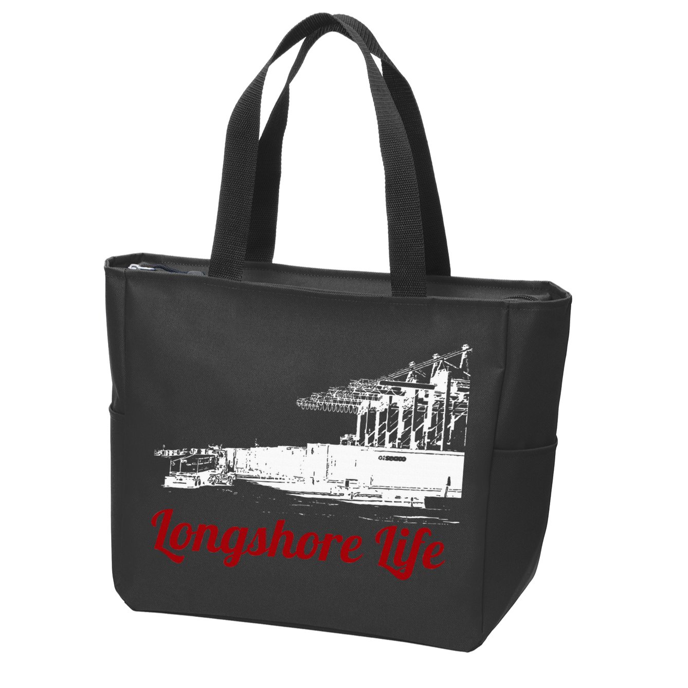 Longshore Life Ilwu Cranes Containers Utr Zip Tote Bag
