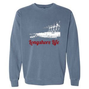 Longshore Life Ilwu Cranes Containers Utr Garment-Dyed Sweatshirt