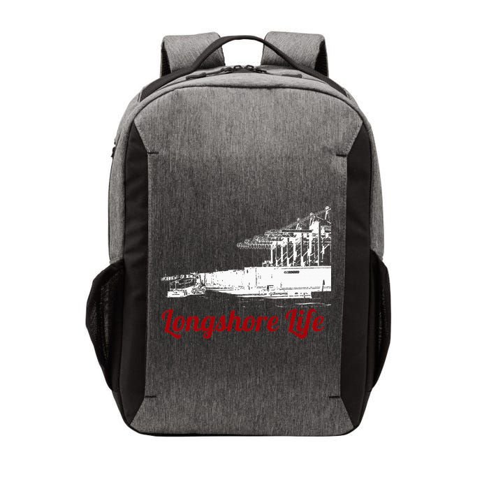 Longshore Life Ilwu Cranes Containers Utr Vector Backpack