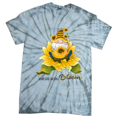 Live Life In Full Bloom Sublimation Sunflowers Tie-Dye T-Shirt