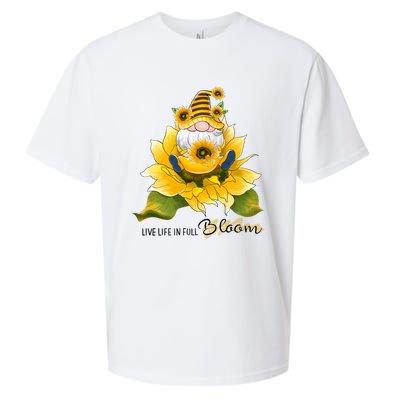 Live Life In Full Bloom Sublimation Sunflowers Sueded Cloud Jersey T-Shirt