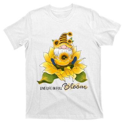 Live Life In Full Bloom Sublimation Sunflowers T-Shirt