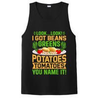 Look Look I Got Beans Greens Potatoes Tomatoes You Name It PosiCharge Competitor Tank