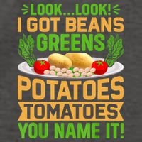 Look Look I Got Beans Greens Potatoes Tomatoes You Name It Vector Backpack