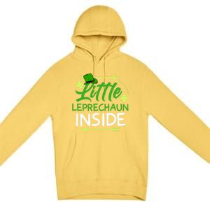 Little Leprechaun Inside St Patricks Day Pregnant Great Gift Premium Pullover Hoodie