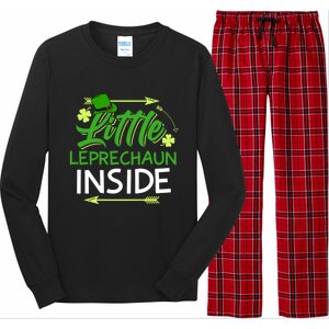 Little Leprechaun Inside St Patricks Day Pregnant Great Gift Long Sleeve Pajama Set