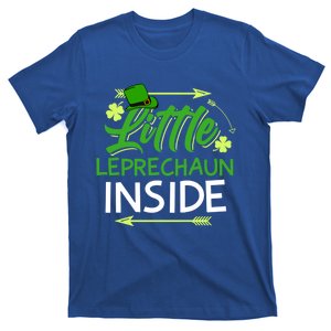 Little Leprechaun Inside St Patricks Day Pregnant Great Gift T-Shirt