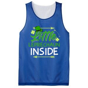 Little Leprechaun Inside St Patricks Day Pregnant Great Gift Mesh Reversible Basketball Jersey Tank