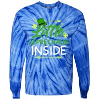 Little Leprechaun Inside St Patricks Day Pregnant Great Gift Tie-Dye Long Sleeve Shirt