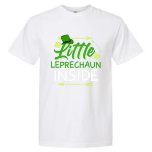 Little Leprechaun Inside St Patricks Day Pregnant Great Gift Garment-Dyed Heavyweight T-Shirt