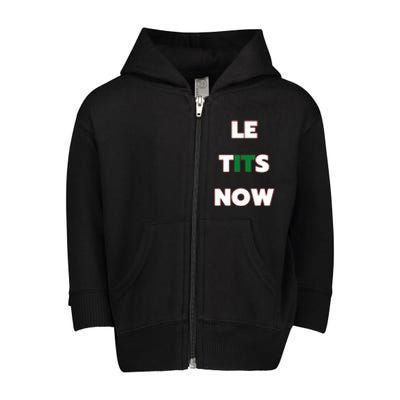 Letitsnow Let It Snow Le Tits Now Holiday Christmas Funny Cool Gift Toddler Zip Fleece Hoodie