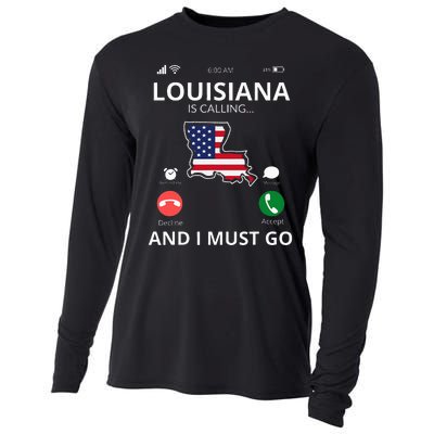 Louisiana Louisiana Is Calling And I Must Go Cooling Performance Long Sleeve Crew