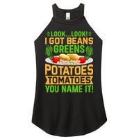 Look Look I Got Beans Greens Potatoes Tomatoes You Name It Women's Perfect Tri Rocker Tank