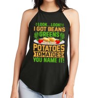 Look Look I Got Beans Greens Potatoes Tomatoes You Name It Women's Perfect Tri Rocker Tank