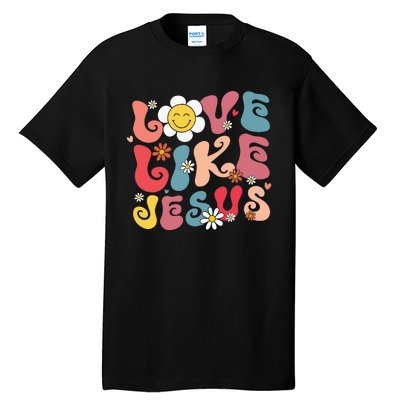 Love Like Jesus Religious God Christian Vintage Retro Tall T-Shirt