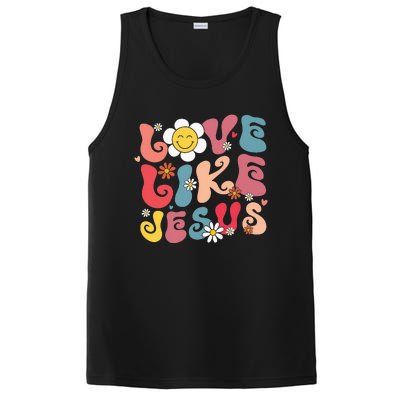 Love Like Jesus Religious God Christian Vintage Retro PosiCharge Competitor Tank