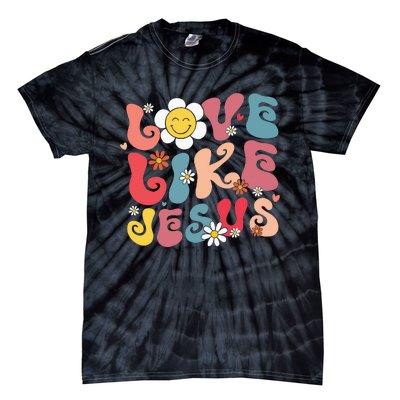 Love Like Jesus Religious God Christian Vintage Retro Tie-Dye T-Shirt