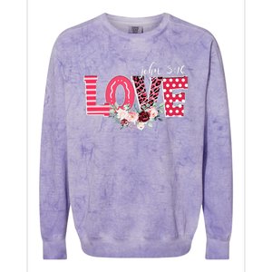 LOVE Leopard John 316 Christian Cute Valentine's Day Gifts Colorblast Crewneck Sweatshirt