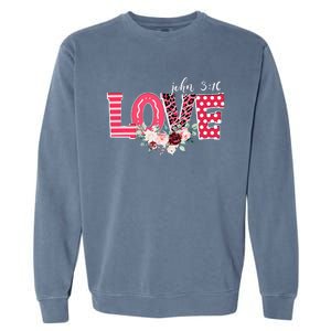 LOVE Leopard John 316 Christian Cute Valentine's Day Gifts Garment-Dyed Sweatshirt