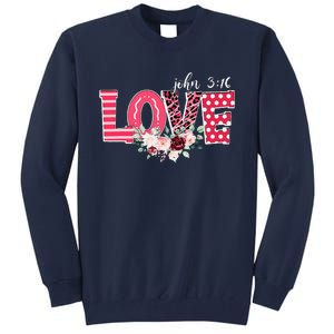 LOVE Leopard John 316 Christian Cute Valentine's Day Gifts Tall Sweatshirt