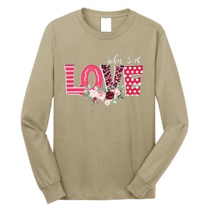 LOVE Leopard John 316 Christian Cute Valentine's Day Gifts Long Sleeve Shirt