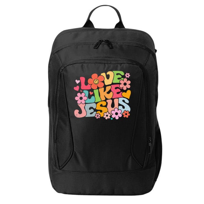 Love Like Jesus Christian Bible Verse Trendy Floral City Backpack