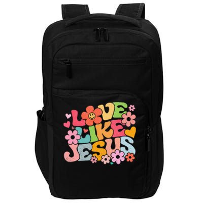 Love Like Jesus Christian Bible Verse Trendy Floral Impact Tech Backpack