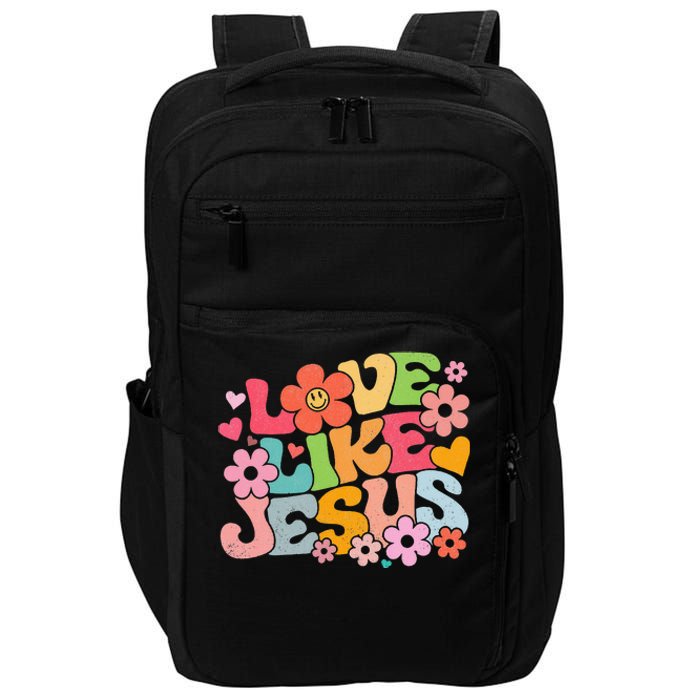 Love Like Jesus Christian Bible Verse Trendy Floral Impact Tech Backpack