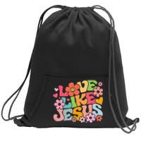 Love Like Jesus Christian Bible Verse Trendy Floral Sweatshirt Cinch Pack Bag