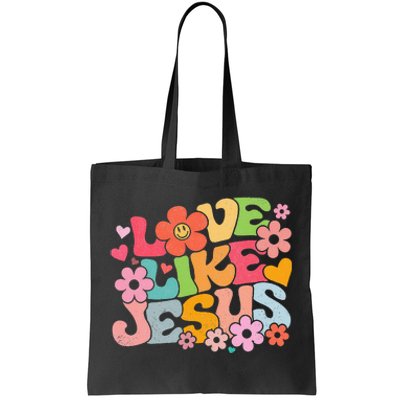 Love Like Jesus Christian Bible Verse Trendy Floral Tote Bag