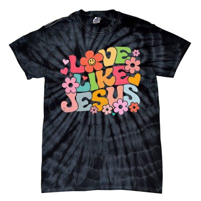 Love Like Jesus Christian Bible Verse Trendy Floral Tie-Dye T-Shirt