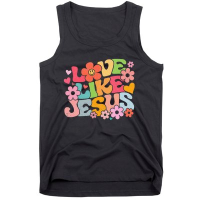 Love Like Jesus Christian Bible Verse Trendy Floral Tank Top