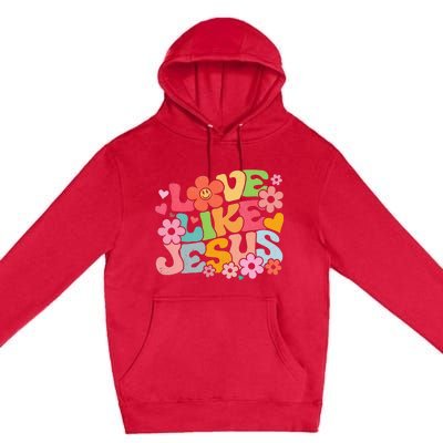 Love Like Jesus Christian Bible Verse Trendy Floral Premium Pullover Hoodie