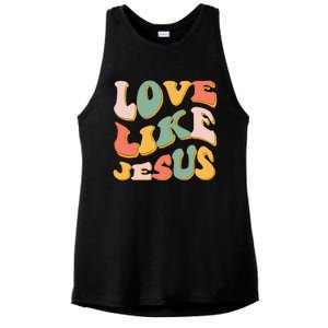 Love Like Jesus Graphic Tee Ladies PosiCharge Tri-Blend Wicking Tank