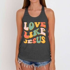 Love Like Jesus Graphic Tee Women's Knotted Racerback Tank