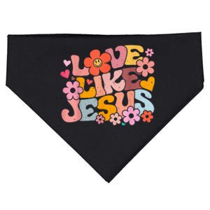 Love Like Jesus Christian Bible Verse Trendy Floral Heart USA-Made Doggie Bandana