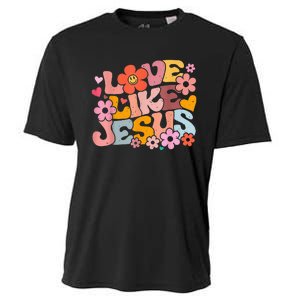 Love Like Jesus Christian Bible Verse Trendy Floral Heart Cooling Performance Crew T-Shirt