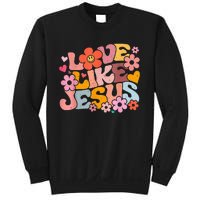 Love Like Jesus Christian Bible Verse Trendy Floral Heart Sweatshirt