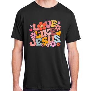 Love Like Jesus Christian Bible Verse Trendy Floral Heart Adult ChromaSoft Performance T-Shirt