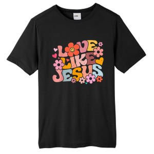 Love Like Jesus Christian Bible Verse Trendy Floral Heart Tall Fusion ChromaSoft Performance T-Shirt