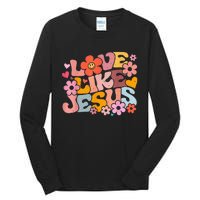 Love Like Jesus Christian Bible Verse Trendy Floral Heart Tall Long Sleeve T-Shirt