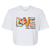 Love Like Jesus Fall Thanksgiving Christian Bella+Canvas Jersey Crop Tee