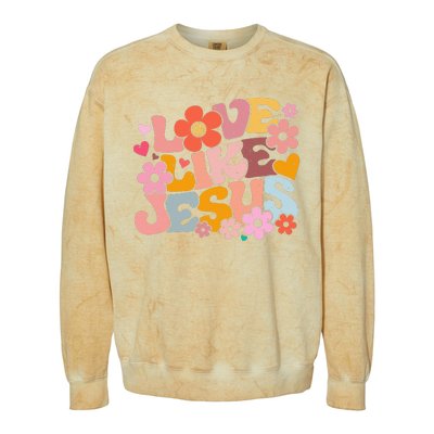 Love Like Jesus Christian Bible Verse Trendy Floral Colorblast Crewneck Sweatshirt