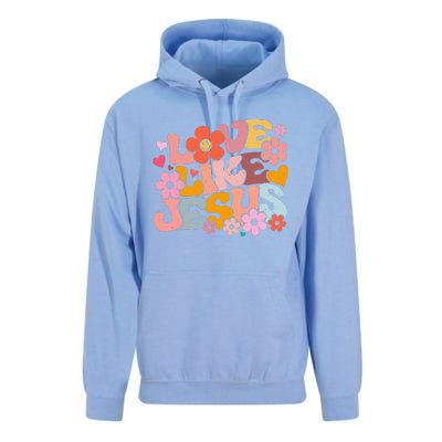 Love Like Jesus Christian Bible Verse Trendy Floral Unisex Surf Hoodie