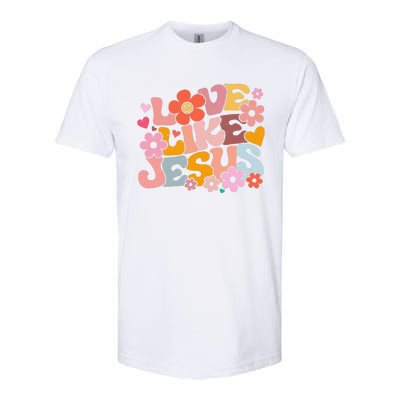 Love Like Jesus Christian Bible Verse Trendy Floral Softstyle® CVC T-Shirt