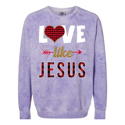 Love Like Jesus Cute Leopard Colorblast Crewneck Sweatshirt